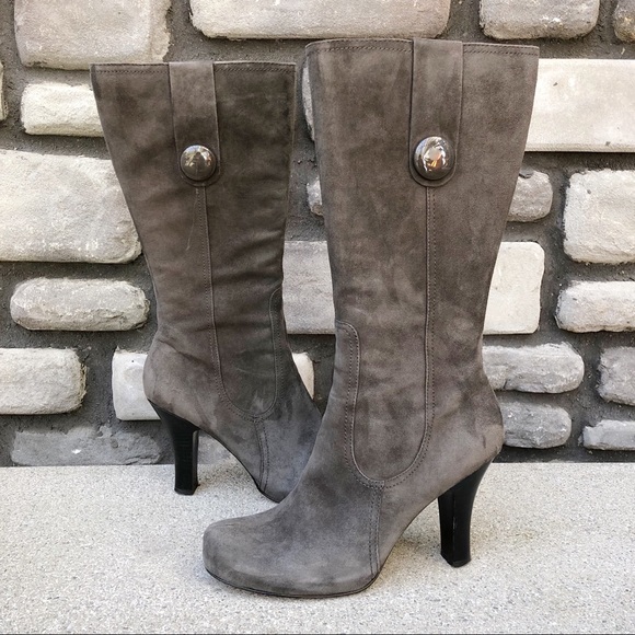 Franco Sarto Grey Suede Magia Boot sz 10 - Picture 1 of 8